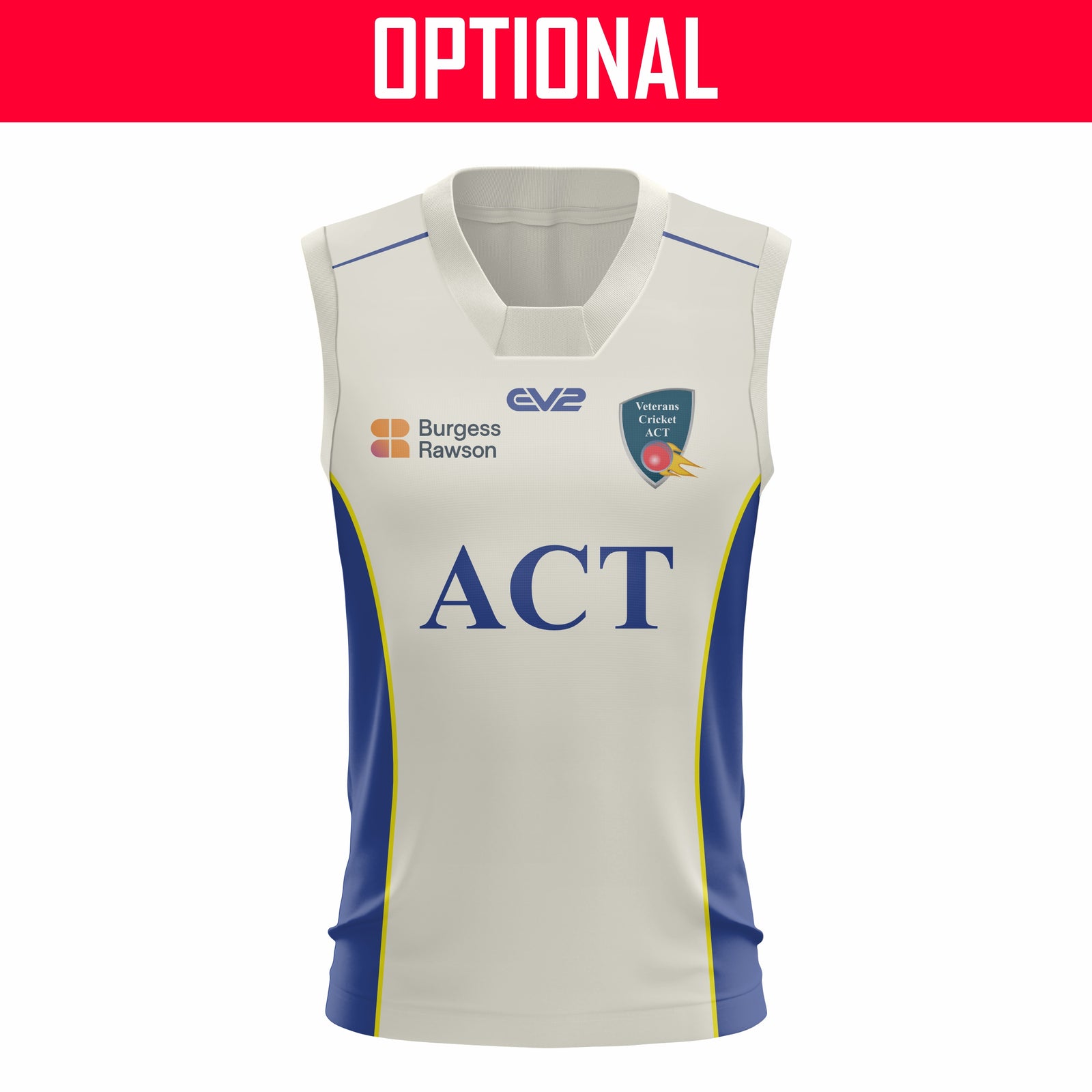 ACT Veterans Cricket - Cricket Vest (60’s, 65’s, 70’s)