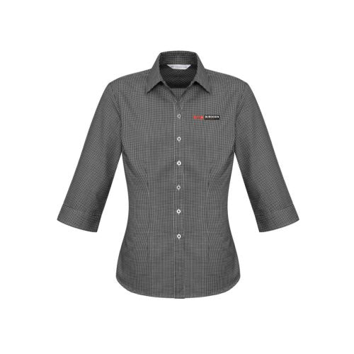 BURDEKIN MOTOR GROUP-S716LT ELLISON BUSINESS SHIRT BLACK CHECK-LADIES