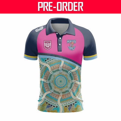 Norths Devils RL Townsville - Long Sleeve Club Polo - (SHOP)