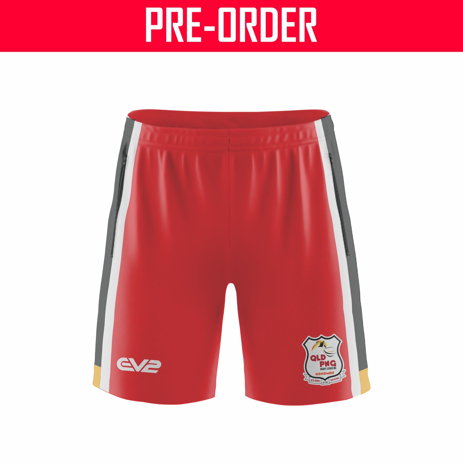 QLD PNG Kokomos Rugby League - Training Short - RED