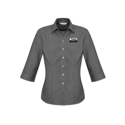 TAG-S716LT ELLISON BUSINESS SHIRT BLACK CHECK-LADIES