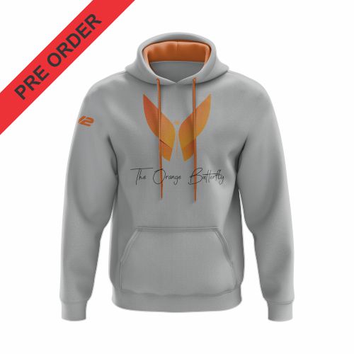 The Orange Butterfly - Light Grey Traditional Hoodie