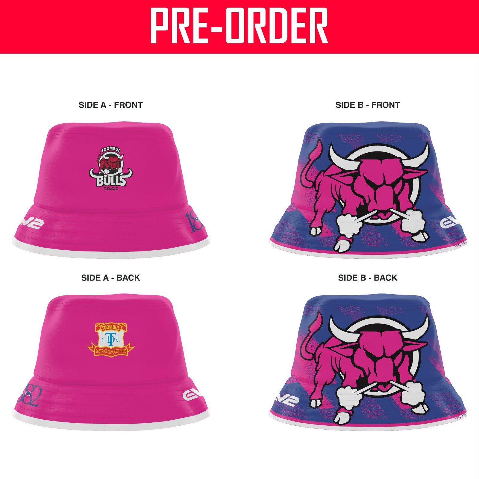 Toombul District Cricket Club - Reversible Bucket Hat (Pink)